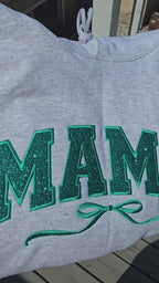Turquoise Glitter Mama Hoodie