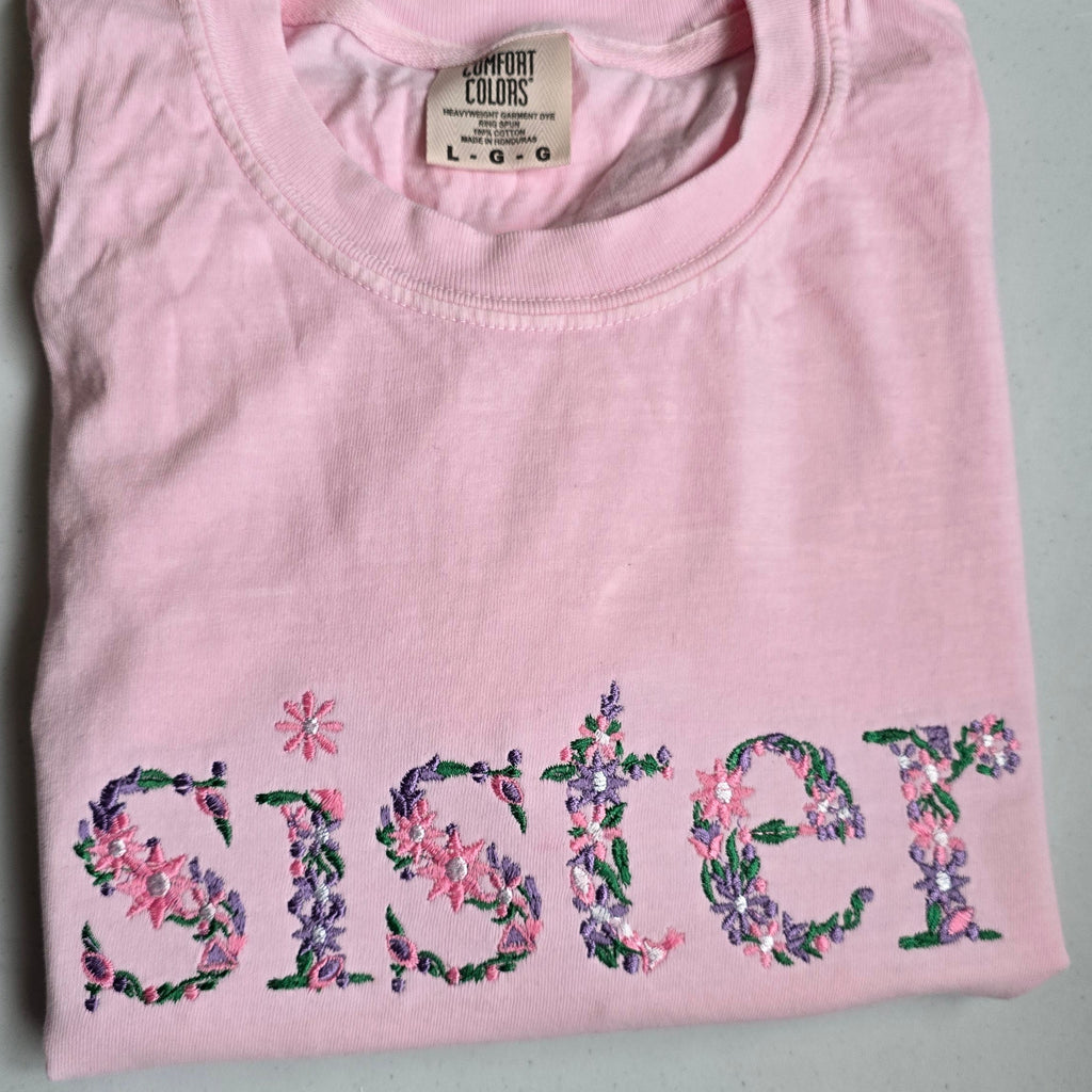 Floral Sister Comfort Color T-Shirt