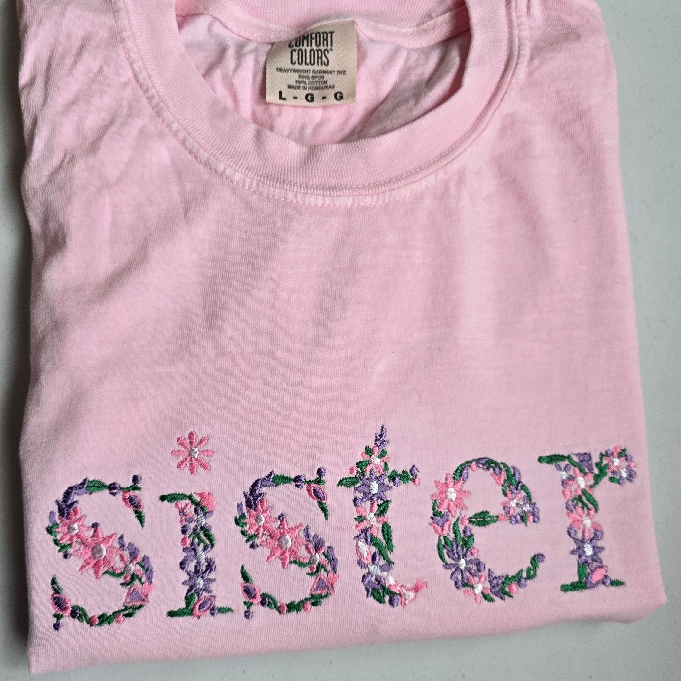 Floral Sister Comfort Color T-Shirt