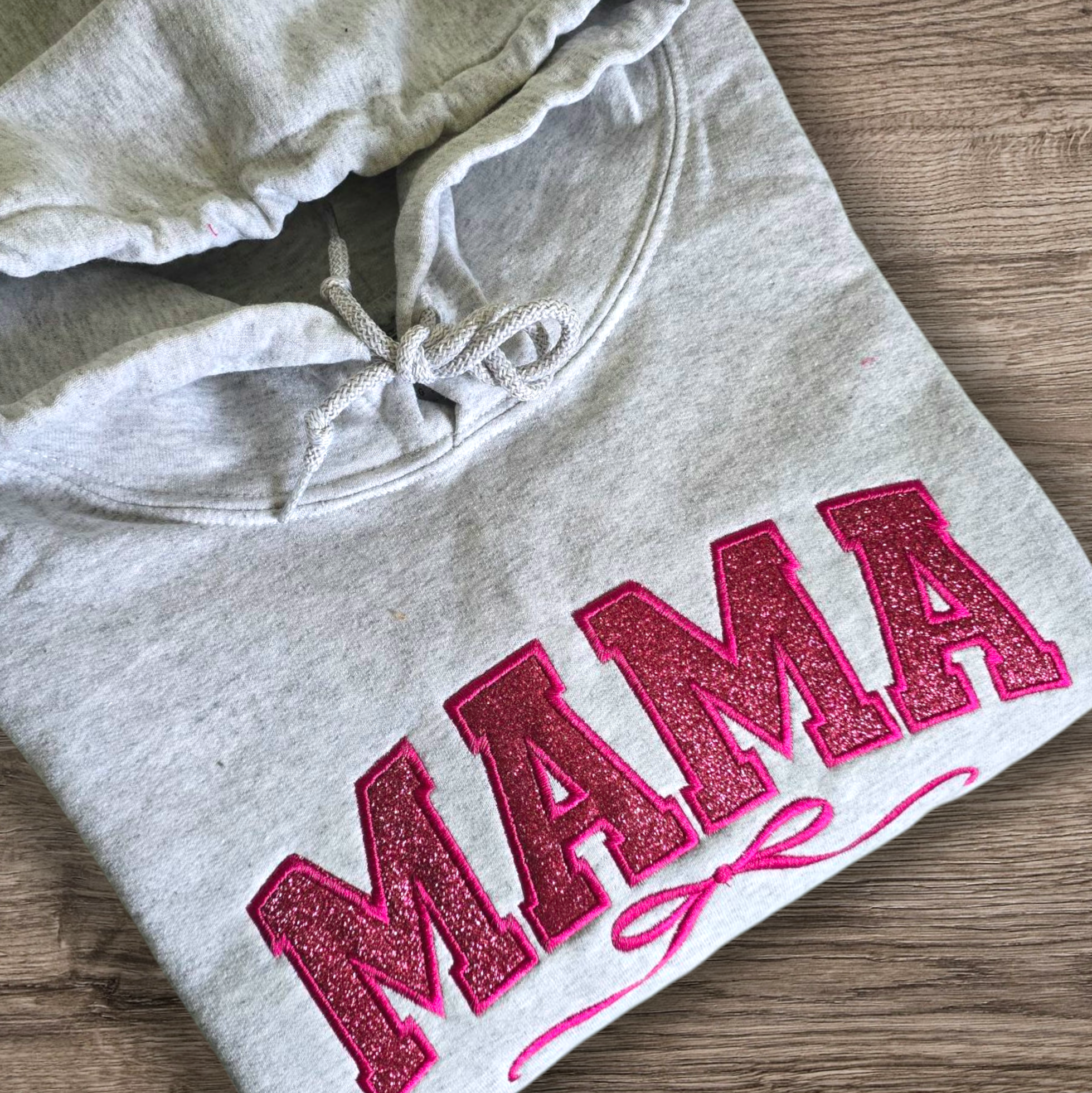 Hot Pink Glitter Mama with Bow